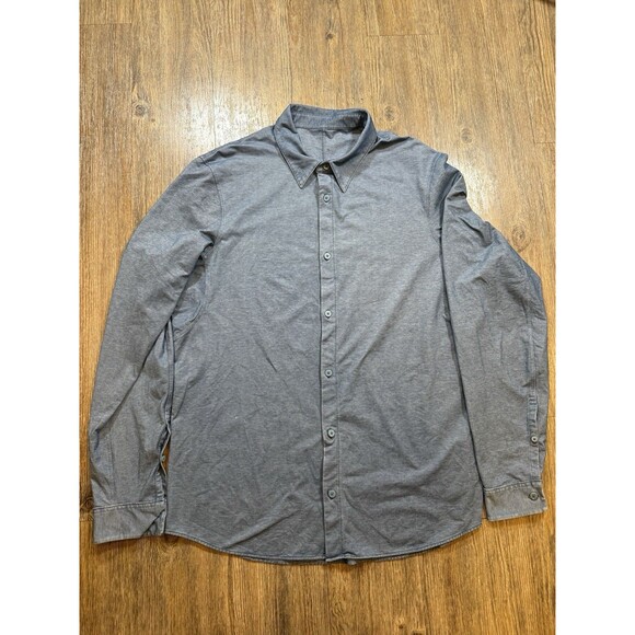 Lululemon Commission Shirt Mens XL Blue Long Sleeve Performance Stretch Button - Picture 1 of 5